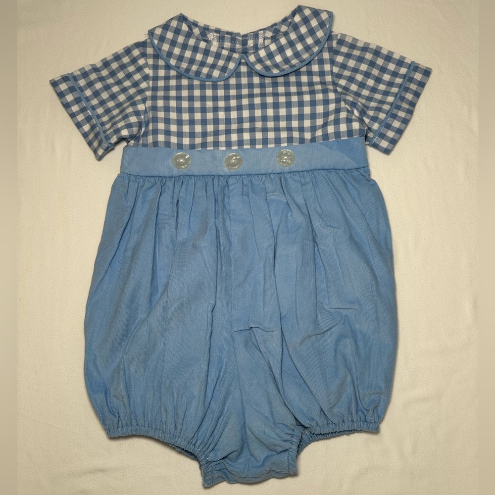 Blue/White Gingham & Corduroy Bubble